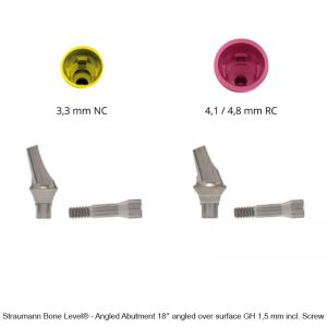 Nt-trading Straumann Bone Level® - Angled Abutment 18° angled over surface GH 1,5 mm incl. Screw-0