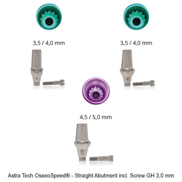 Nt-trading Astra Tech OsseoSpeed® - Straight Abutment incl. Screw GH 3,0 mm-0