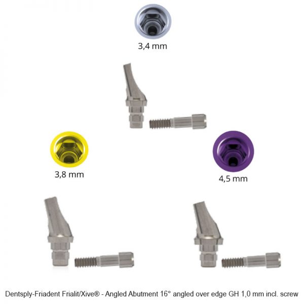 Nt-trading Dentsply-Friadent Frialit/Xive® - Angled Abutment 16° angled over edge GH 1,0 mm incl. screw-0