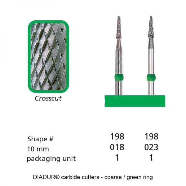 DIADUR® carbide cutters - Green ring - Shape 198-0