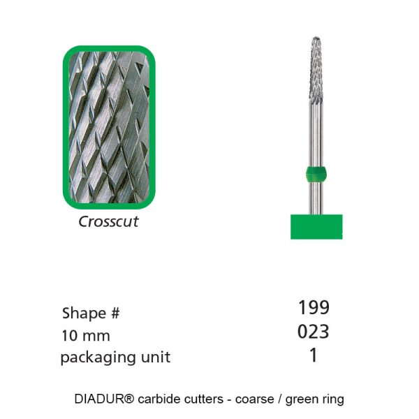 DIADUR® carbide cutters - Green ring - Shape 199-0