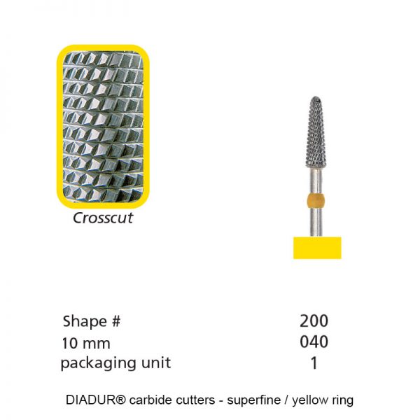 DIADUR® carbide cutters - Yellow ring titano - Shape 200 - 040mm-0