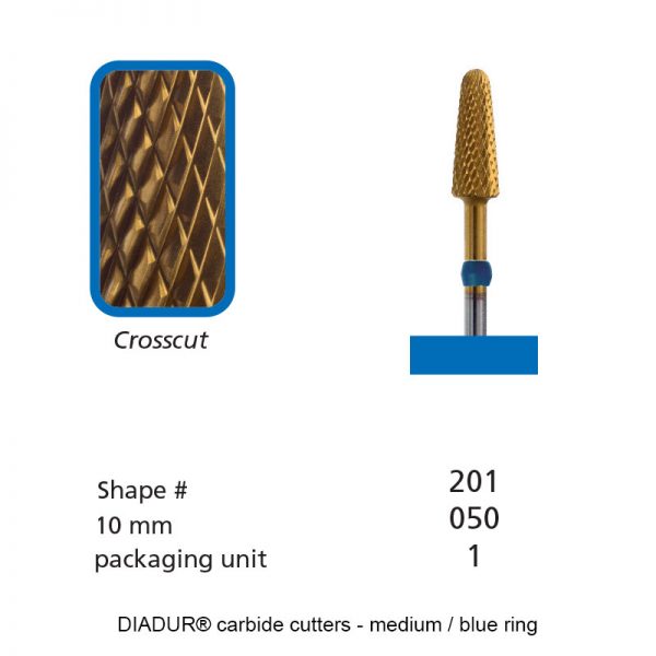 DIADUR® carbide cutters - Blue ring golden-quattro - Shape 201 - 050mm-0
