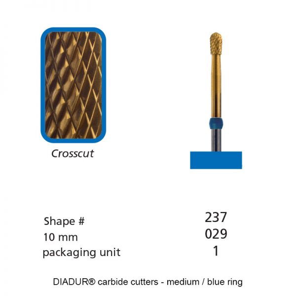 DIADUR® carbide cutters - Blue ring golden-quattro - Shape 237 - 029mm-0