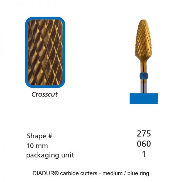DIADUR® carbide cutters - Blue ring golden-quattro - Shape 275 - 060mm-0