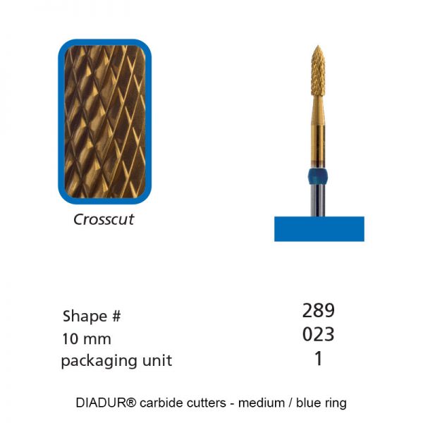 DIADUR® carbide cutters - Blue ring golden-quattro - Shape 289 - 023mm-0