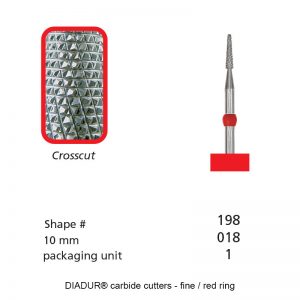 DIADUR® carbide cutters - Red ring super-tech - Shape 198 - 018mm-0