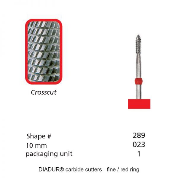 DIADUR® carbide cutters - Red ring titano - Shape 289 - 023mm-0