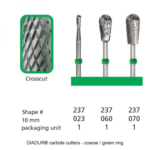 DIADUR® carbide cutters - Green ring - Shape 237-0