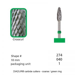 DIADUR® carbide cutters - Green ring - Shape 274-0
