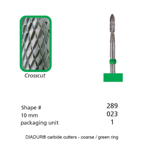 DIADUR® carbide cutters - Green ring - Shape 289-0