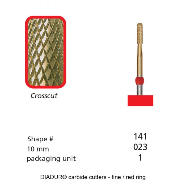DIADUR® carbide cutters - Red ring golden-micro - Shape 141 - 023mm-0