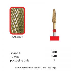 DIADUR® carbide cutters - Red ring golden-micro - Shape 200 - 040mm-0