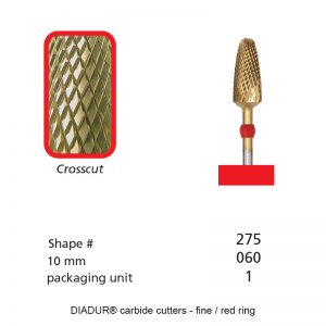 DIADUR® carbide cutters - Red ring golden-micro - Shape 275 - 060mm-0
