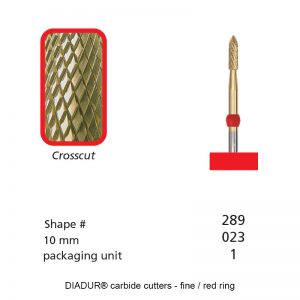 DIADUR® carbide cutters - Red ring golden-micro - Shape 289 - 023mm-0