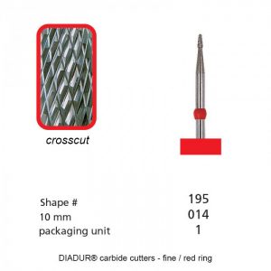 DIADUR® carbide cutters - Red ring micro - Shape 195 - 014mm-0