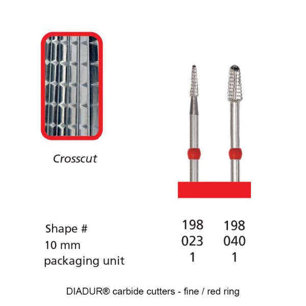 DIADUR® carbide cutters - Red ring Nuevo - Shape 198-0