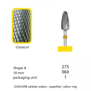 DIADUR® carbide cutters - Yellow ring milli-micron - Shape 275 - 060mm-0