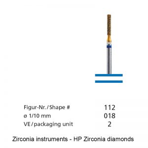 Zirconia instruments - HP Zirconia diamonds - shape 112-0
