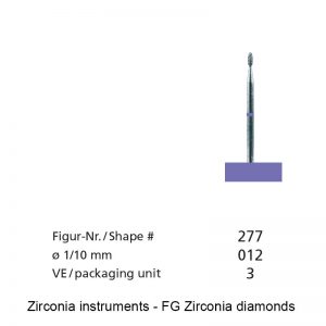 Zirconia instruments - FG Zirconia diamonds - Shape 277 - 012mm-0
