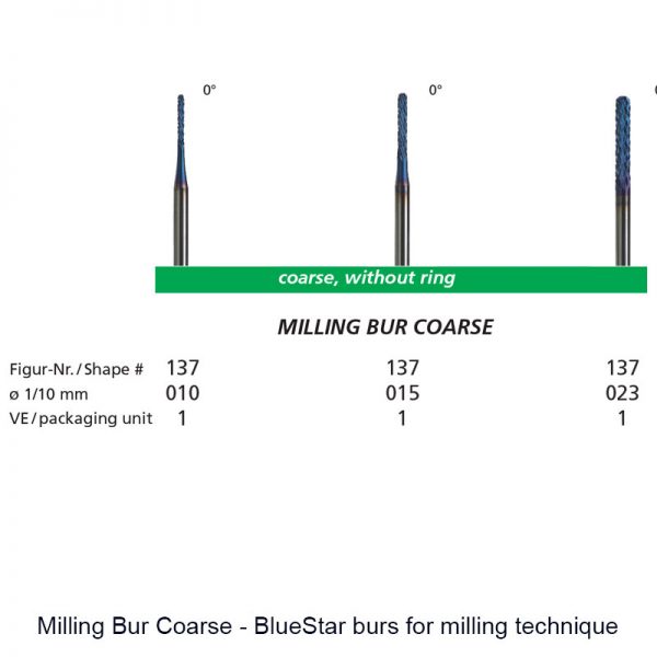 Milling Bur Coarse - BlueStar burs for milling technique-0
