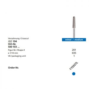 Implantan Finishing Burs - Medium - Shape 201-0